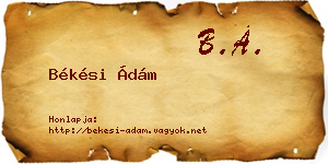 Békési Ádám névjegykártya